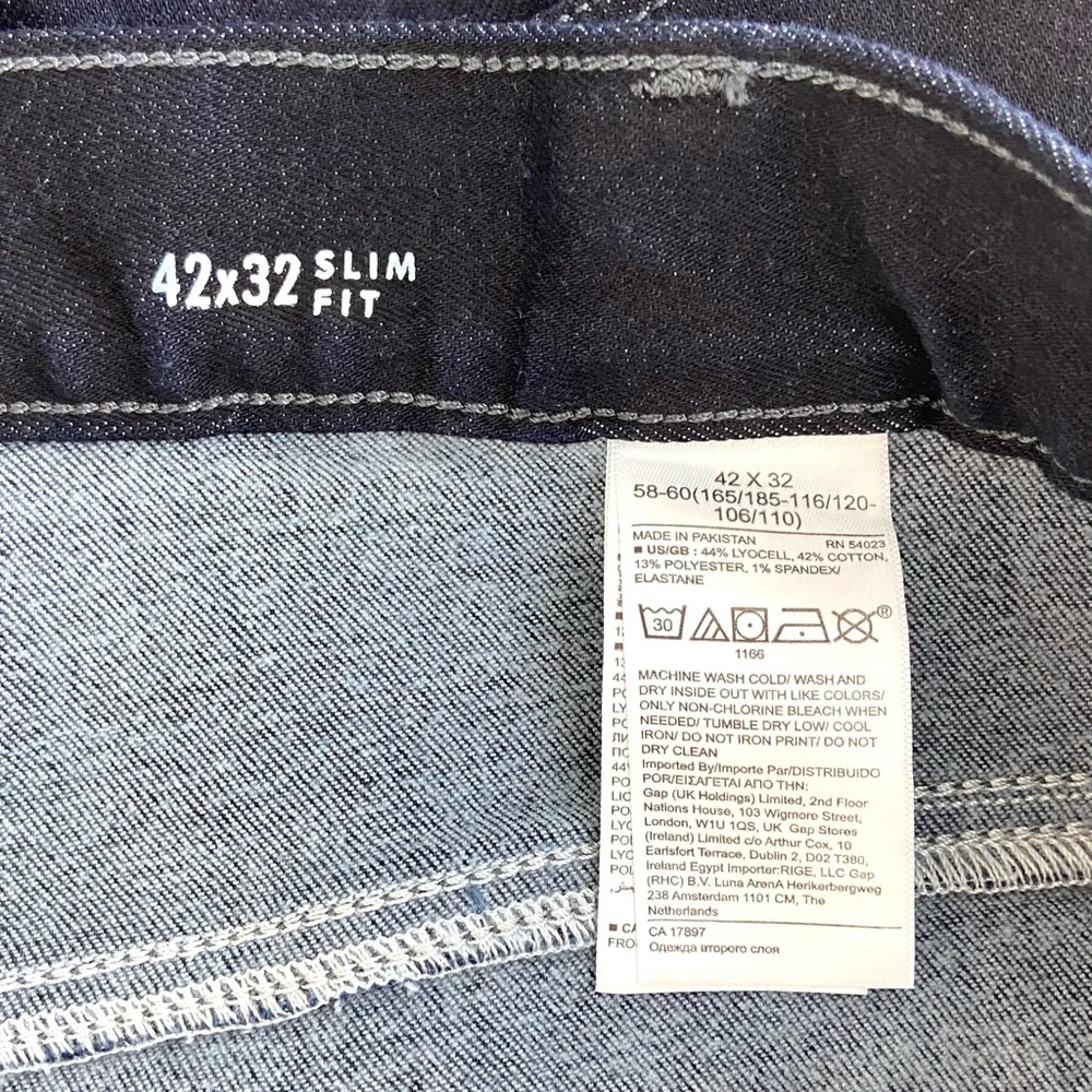 Banana Republic The Traveler Jeans Men‎ 42x32 Slim Fit Stretch Blue Denim.